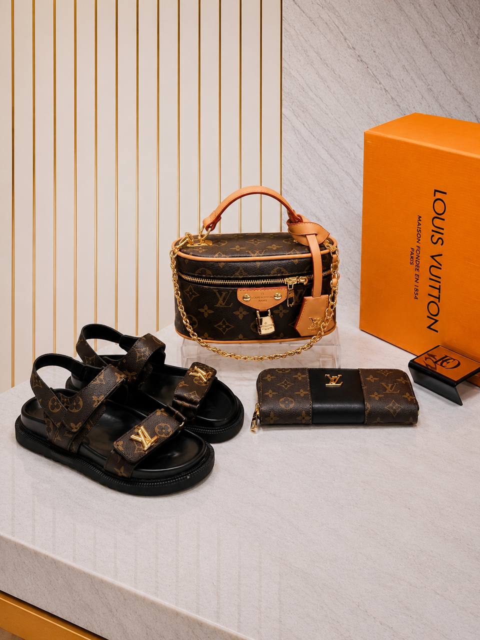 Bag, Sandal and Wallet