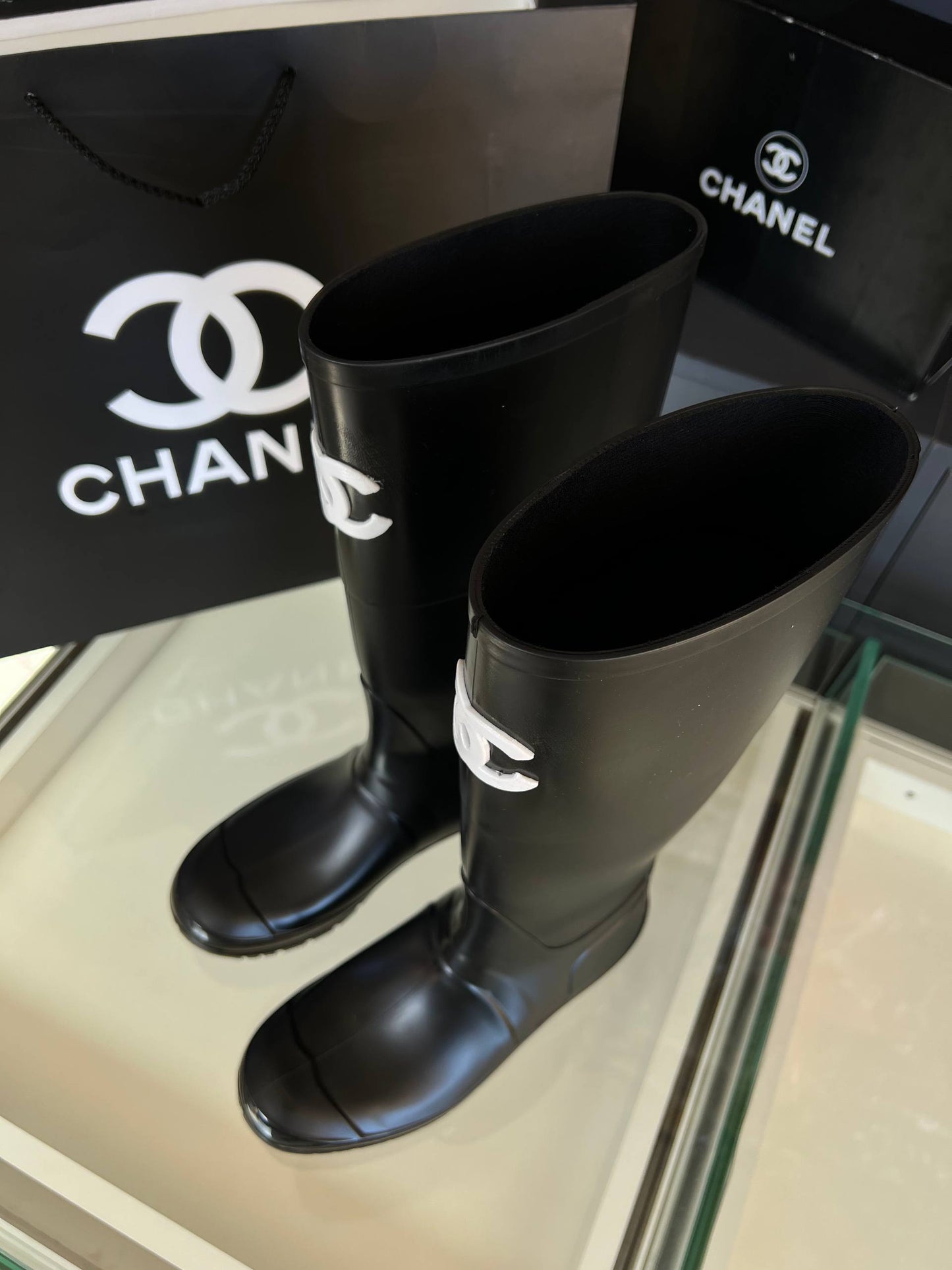 Rain Leather Boots