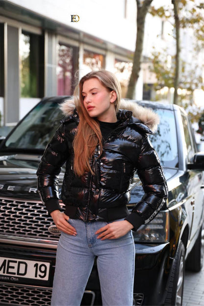 Quilted Stone-Studded Jacket